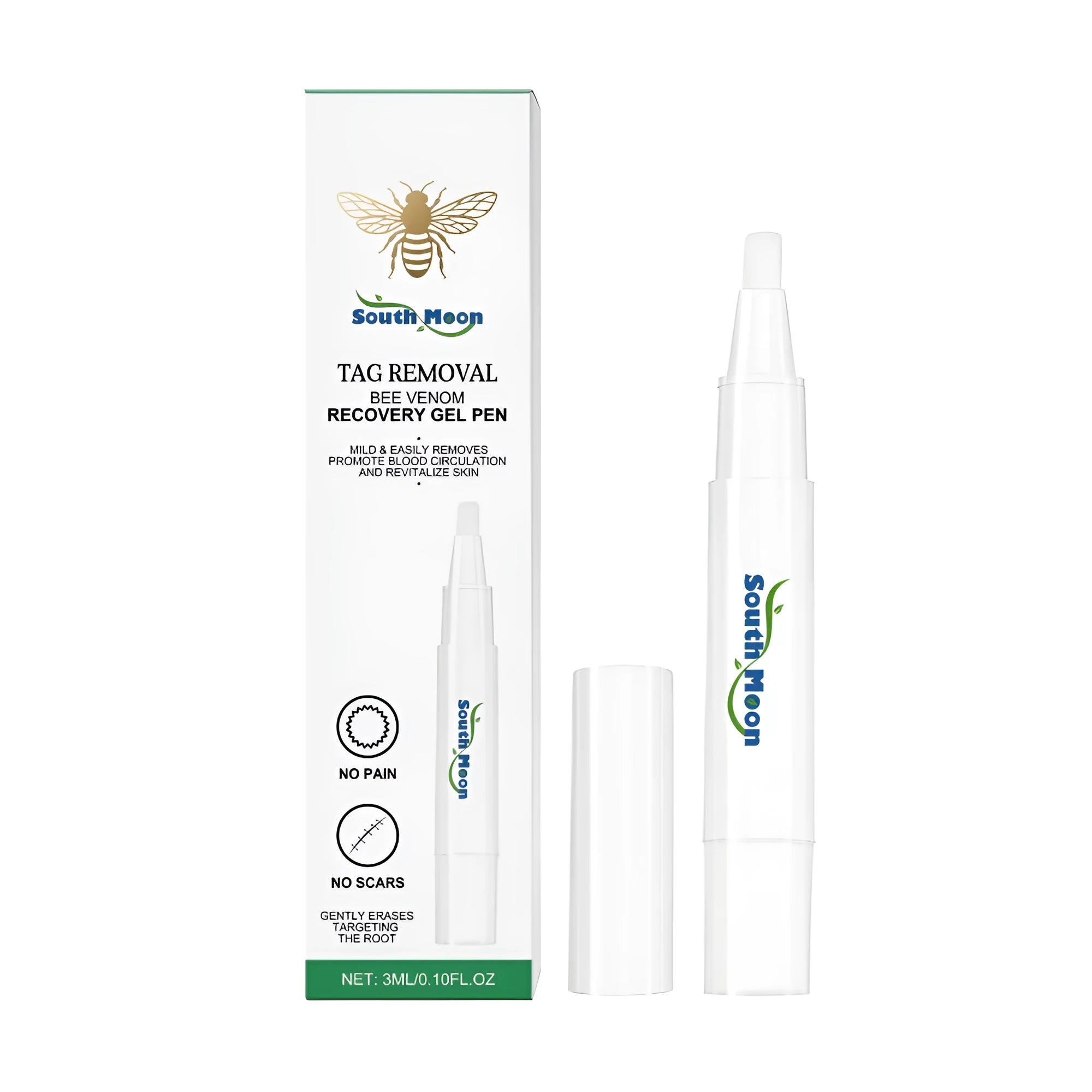Recovery gel pen with 3ml capacity, featuring bamboo vinegar bee venom and mint leaves active ingredients