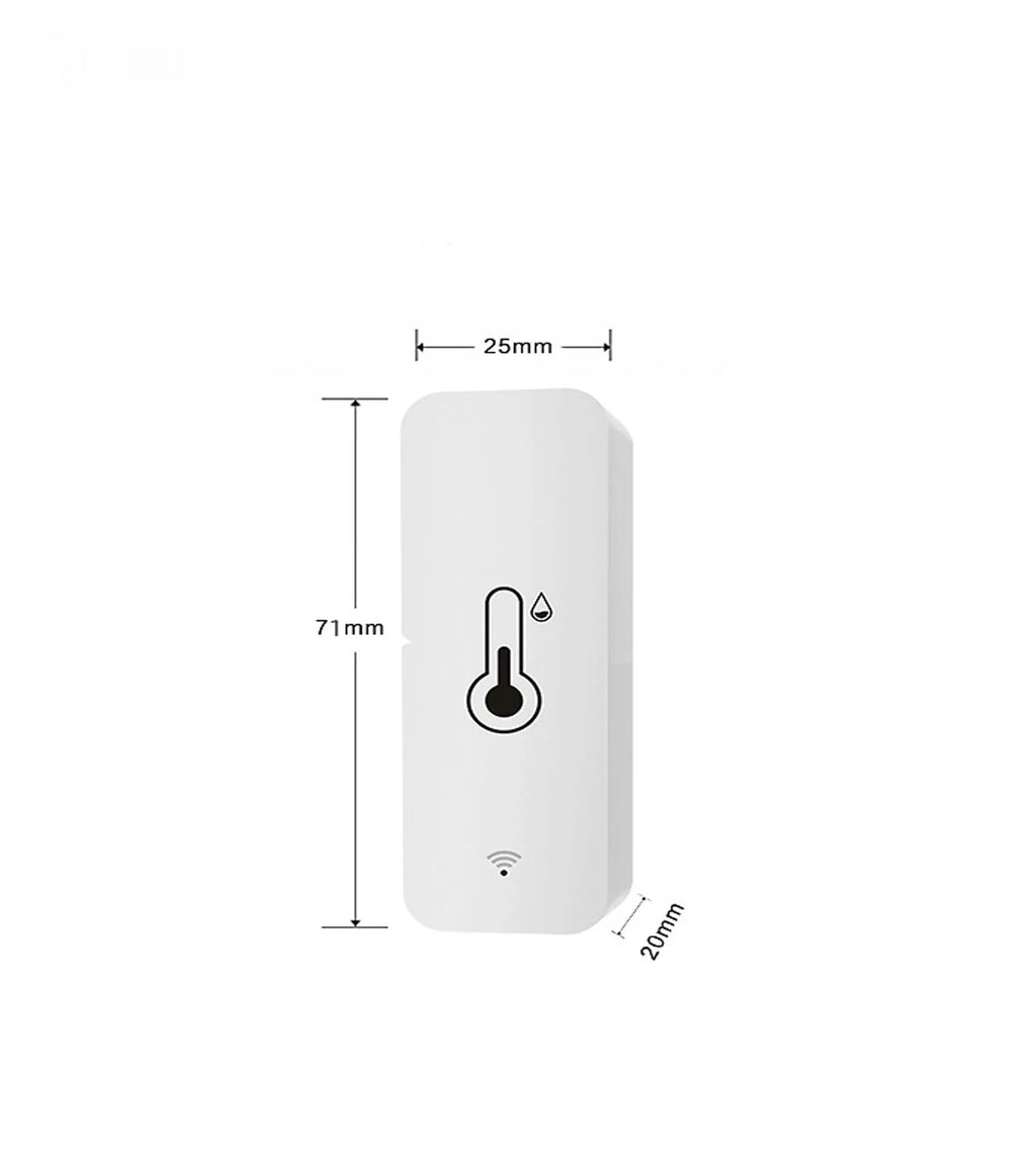 Smart WiFi Zigbee temperature humidity sensor with ABS casing showing wireless connectivity