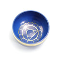 Handmade colourful Himalaya metal singing bowl and mallet, 7.8 cm in diameter.