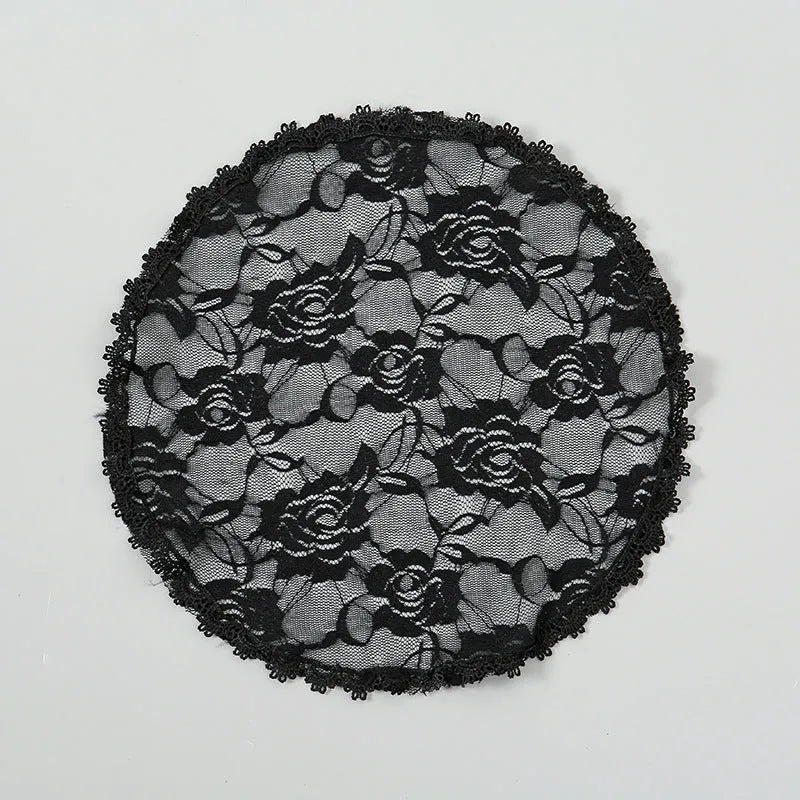 Round bridal head cover with flower decoration in Japanese Korean sweet style