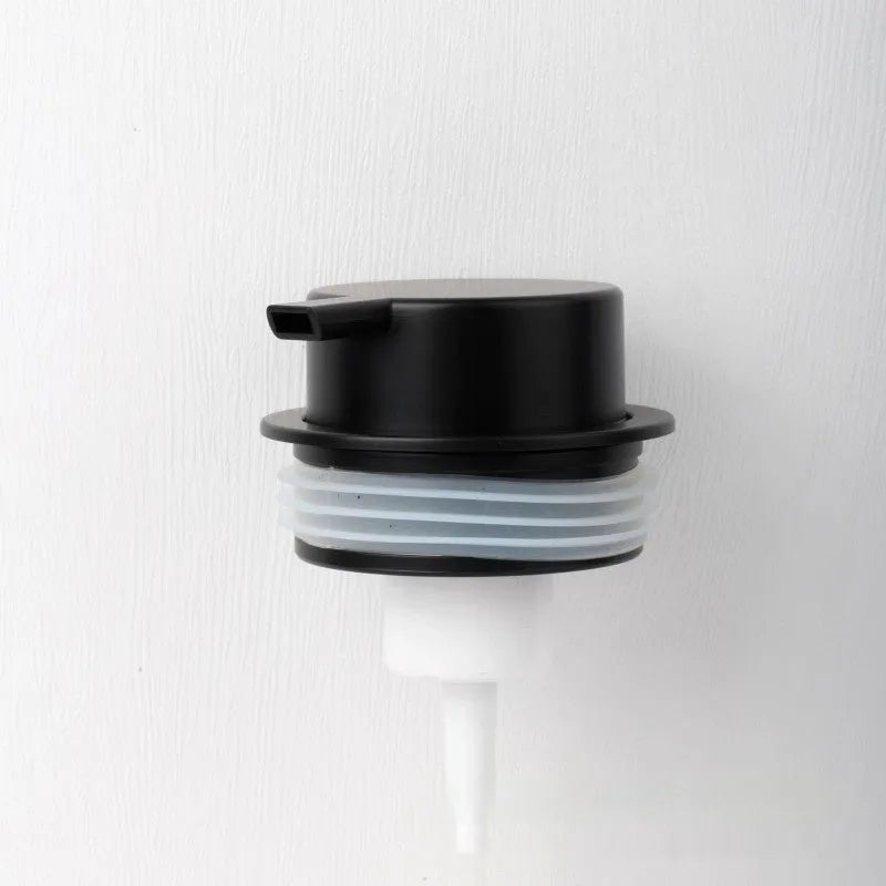 ABS plastic foam pump dispenser for facial cleansers with large pump head in metallic finish