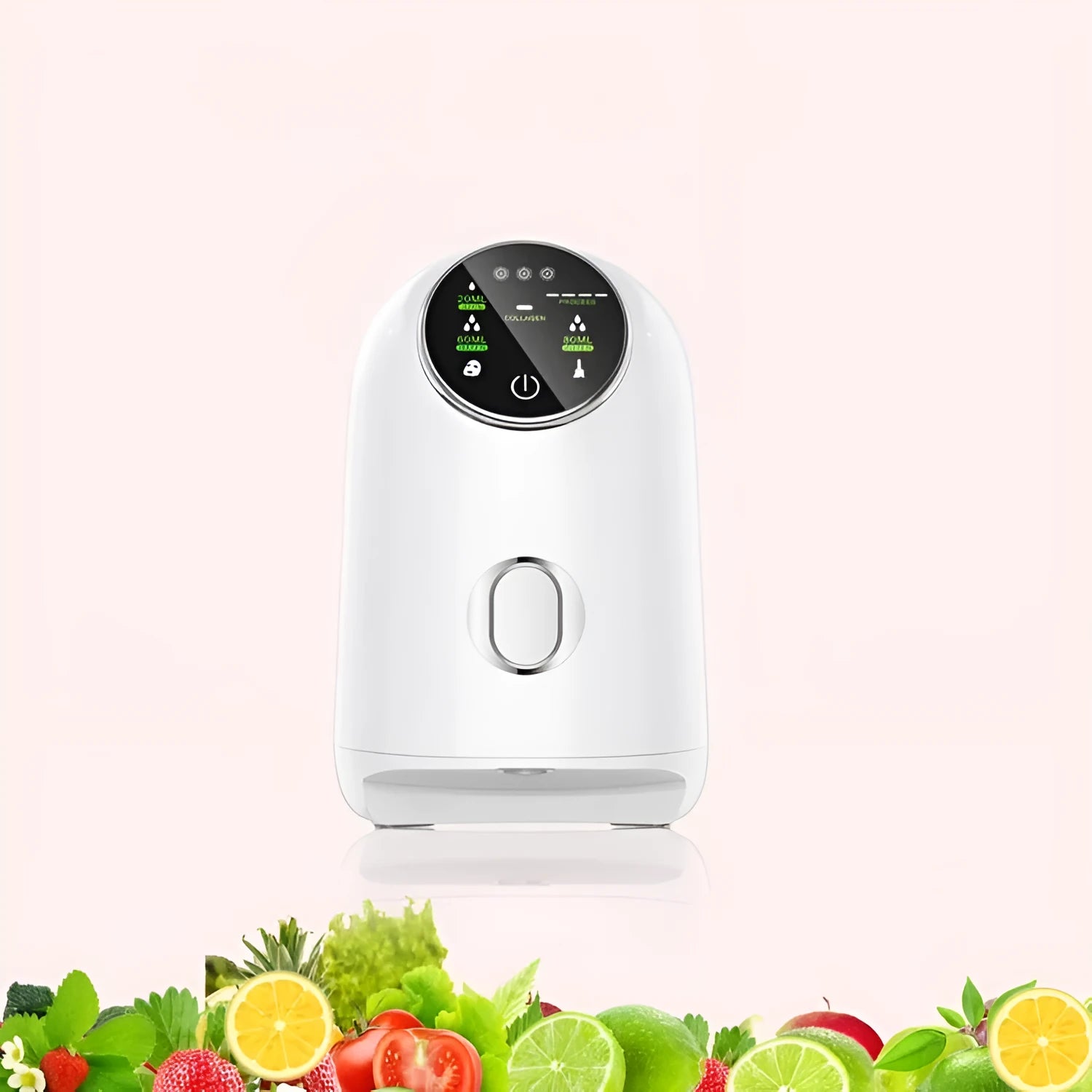 Intelligent homemade fruit and vegetable milk beauty apparatus in white plastic with facial mask tray and scraper