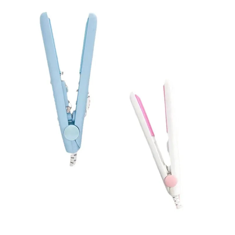 Mini hairdressing splint styling iron in multiple colours with storage box for air bangs and hair perm creation