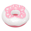 TPR donut dog toy in pink colour showing 118mm diameter ring with textured surface