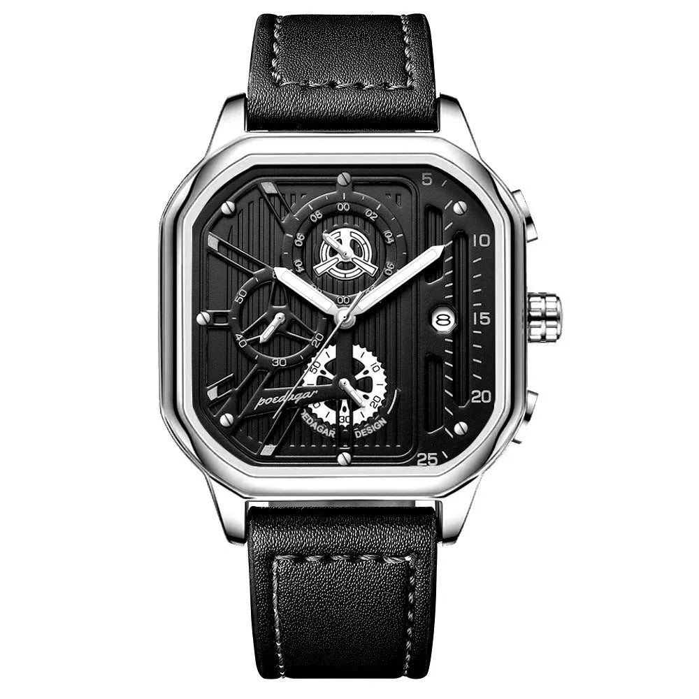 Men's belt-style quartz watch with 8mm thickness in multiple colour combinations