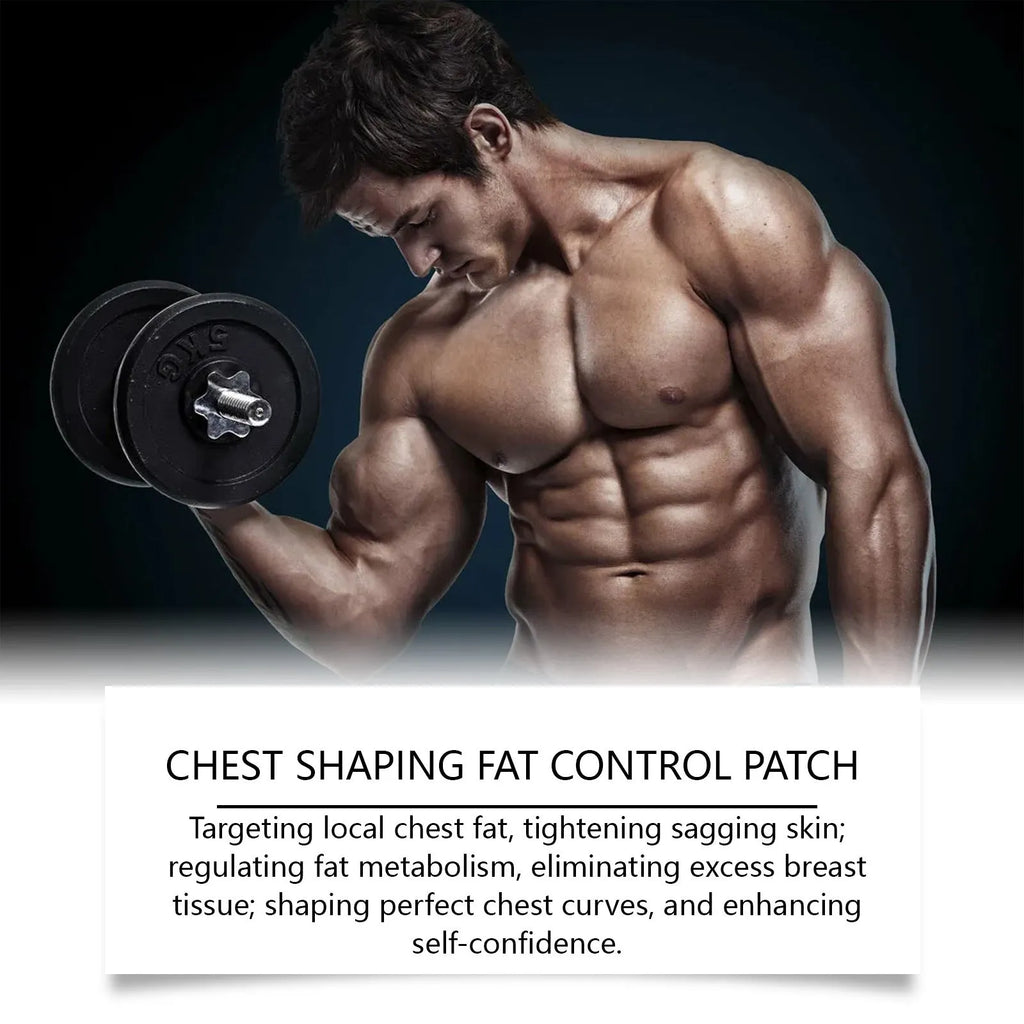 Men's figure control chest patches with natural ingredients in four-piece package