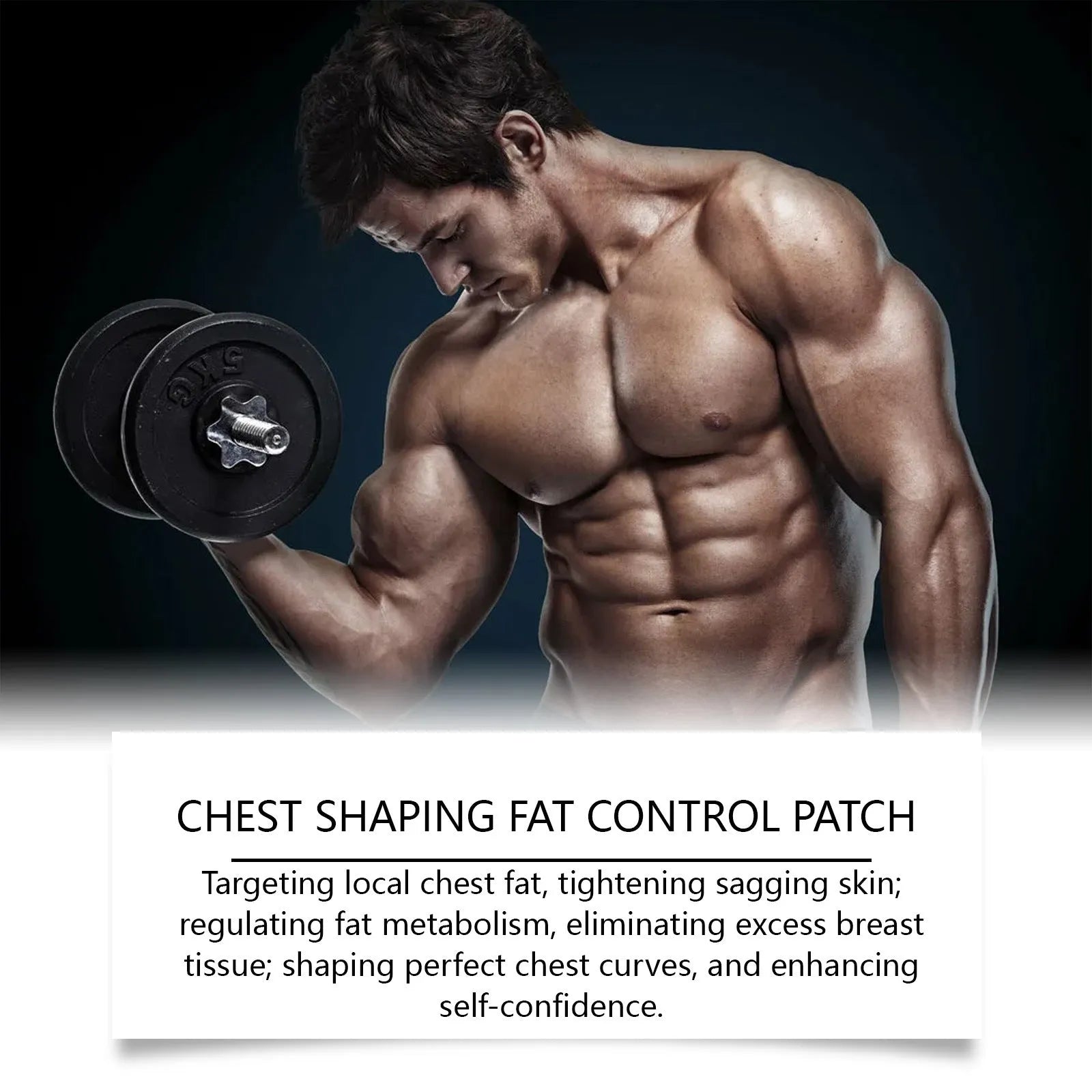 Men's figure control chest patches with natural ingredients in four-piece package