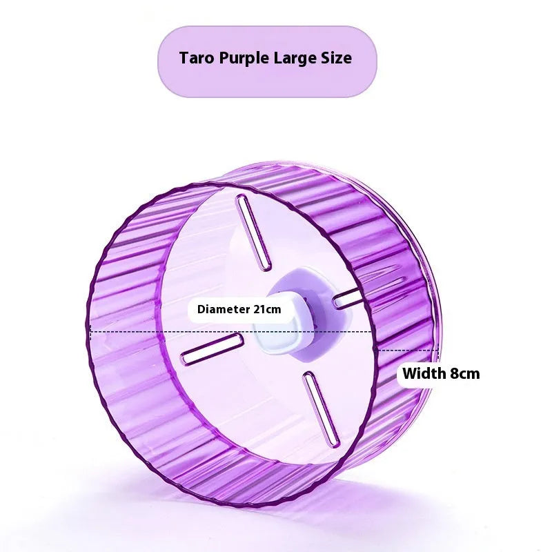 A plastic running wheel toy for parrots and birds, shown in multiple colour options.