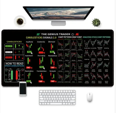 Creative game-themed rubber mouse pad on a desk, showing non-slip base and detailed print.