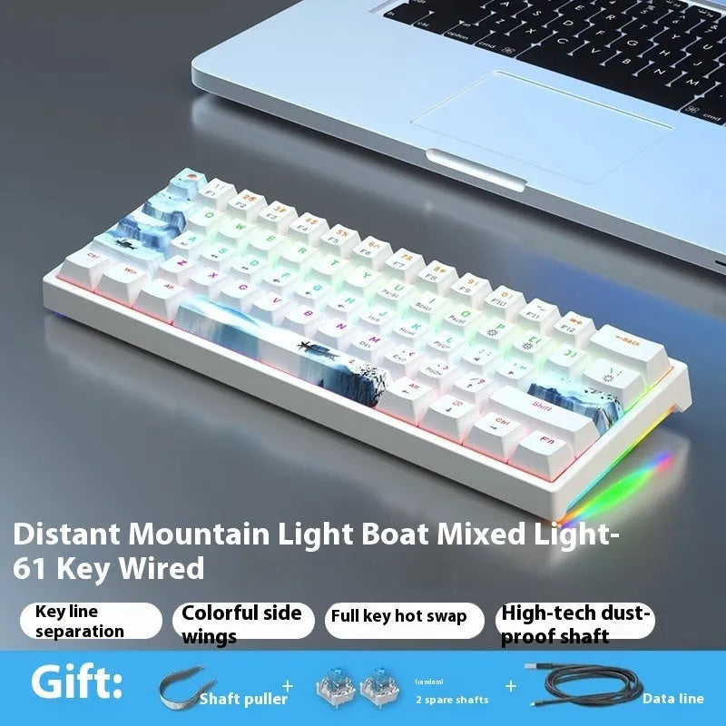 61-key mechanical keyboard with multiple colour options and hot-plug switch functionality