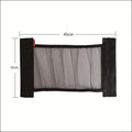 Black elastic polyester storage net for organising items in a car boot, shown in 20x35cm and 20x45cm sizes.