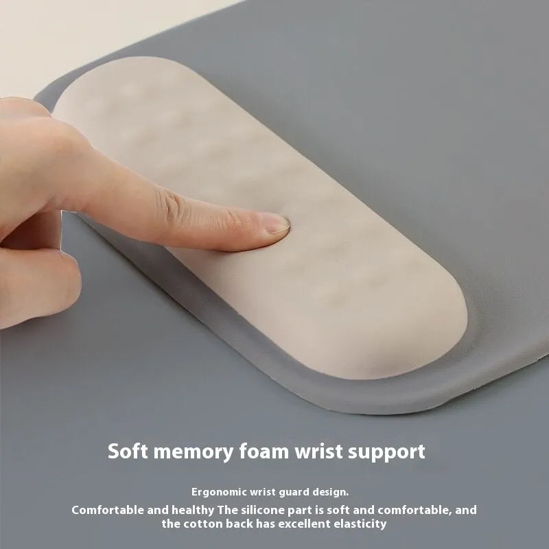 Ergonomic cloth silicone mouse pad with wrist support in multiple colour patterns