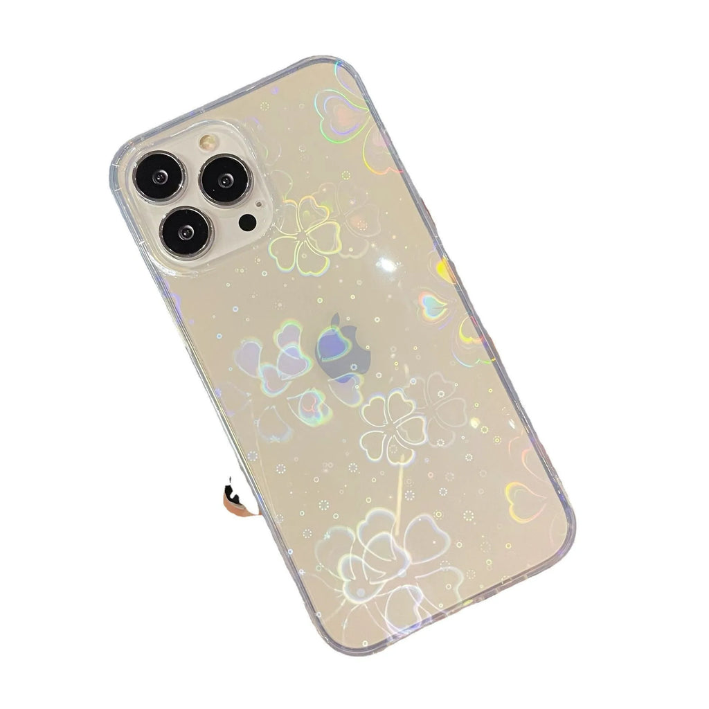 Laser gradient phone case with aurora effect for iPhone 13 in butterfly colour option