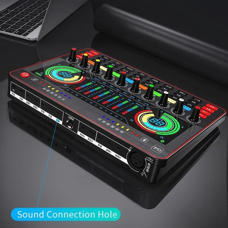 G4 professional live sound card and condenser microphone set with LCD display and remote control.