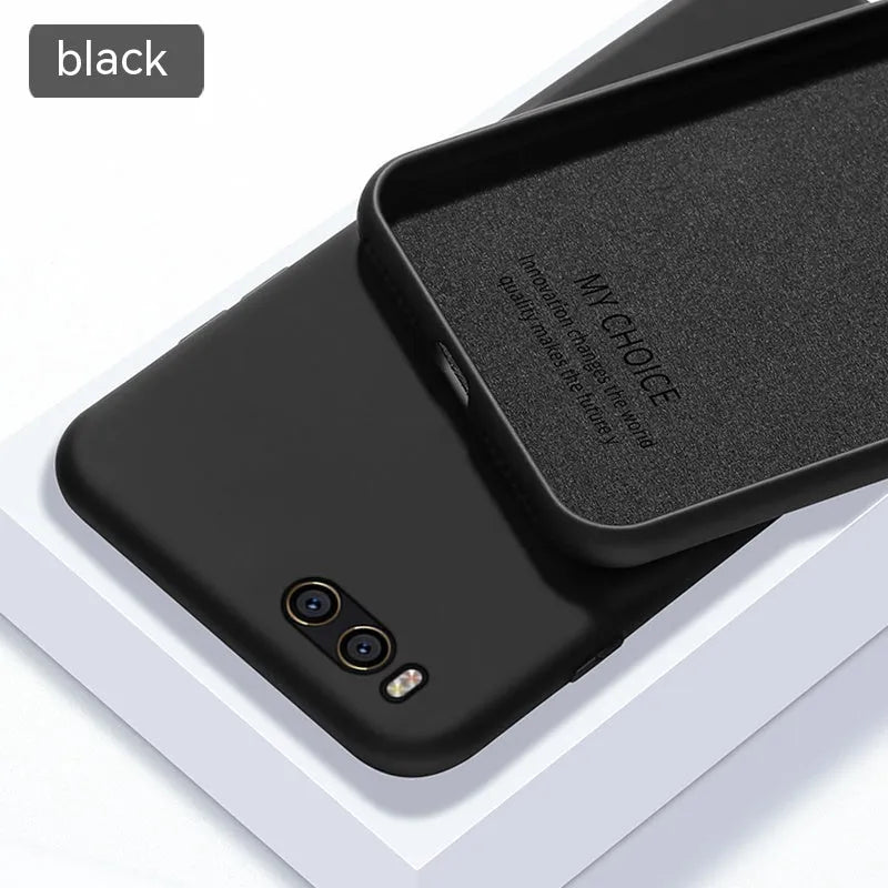Liquid silicone phone case for Xiaomi 6 in black with anti-drop protection and flexible fit