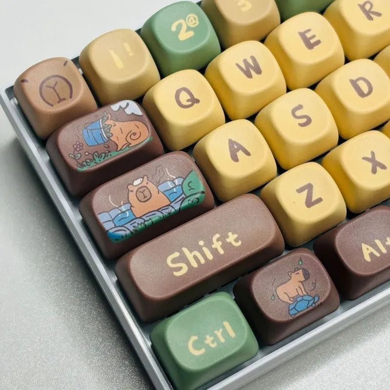 Capabala MOA Height profile 130-piece ABS mechanical keyboard keycap set laid out.