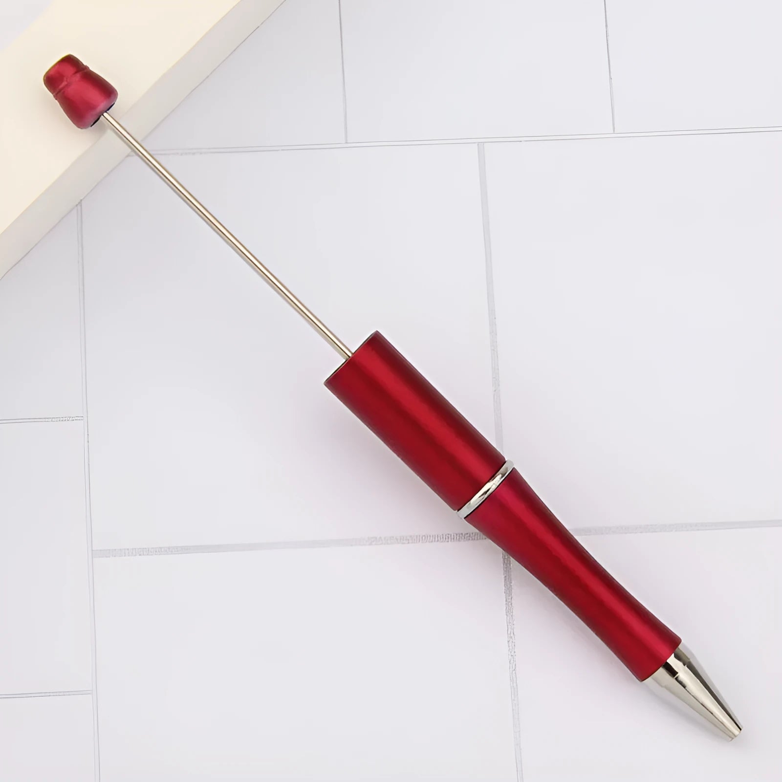 Creative plastic beaded ballpoint pen with spinning chain in multiple colour options