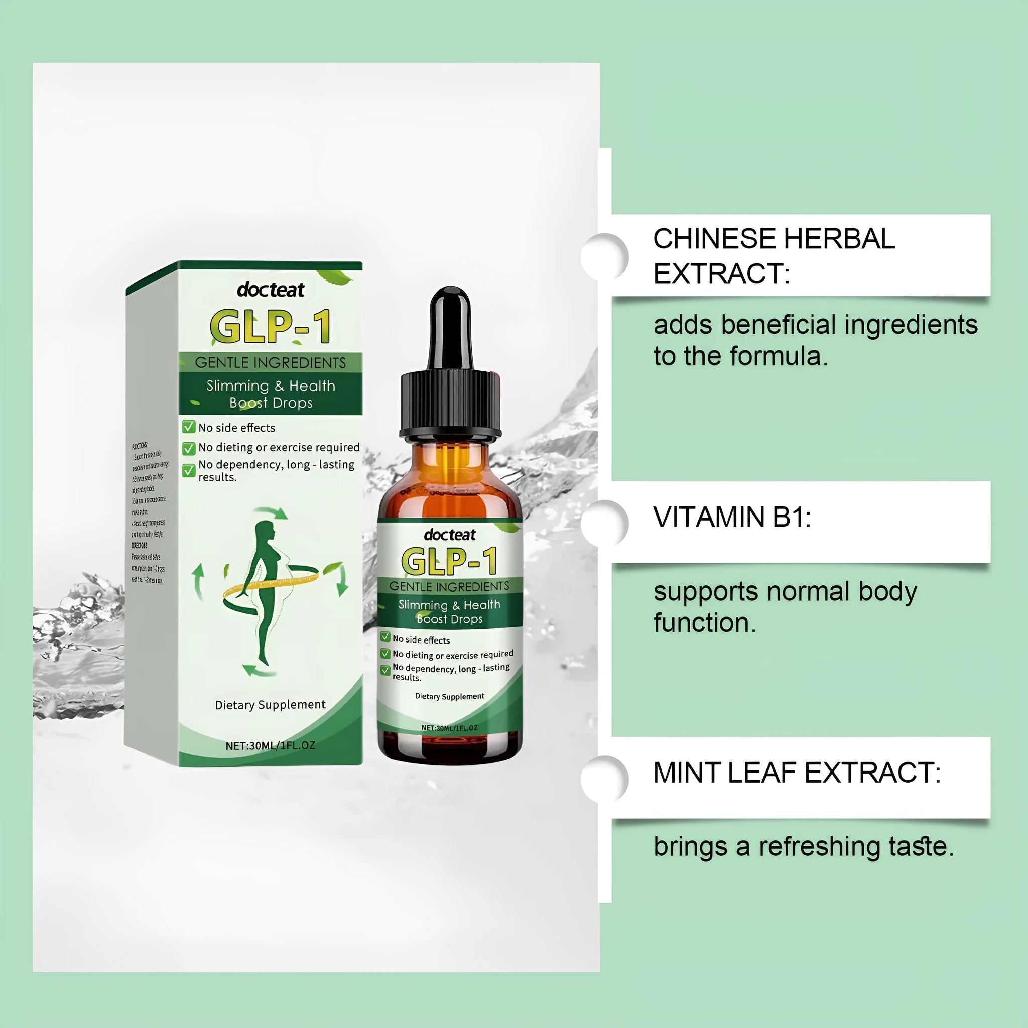 30ml traditional Chinese medicine extraction droplet bottle with herbal formulation