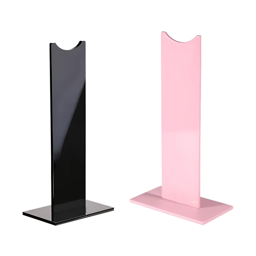 Pink and black detachable headphone bracket with non-slip silicone base measuring 14x7.5x25.5cm
