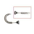 S925 sterling silver nail stud earrings in straight and curved punk designs on a plain background.