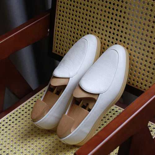 British handmade men's leather loafers in various colours with TPR sole