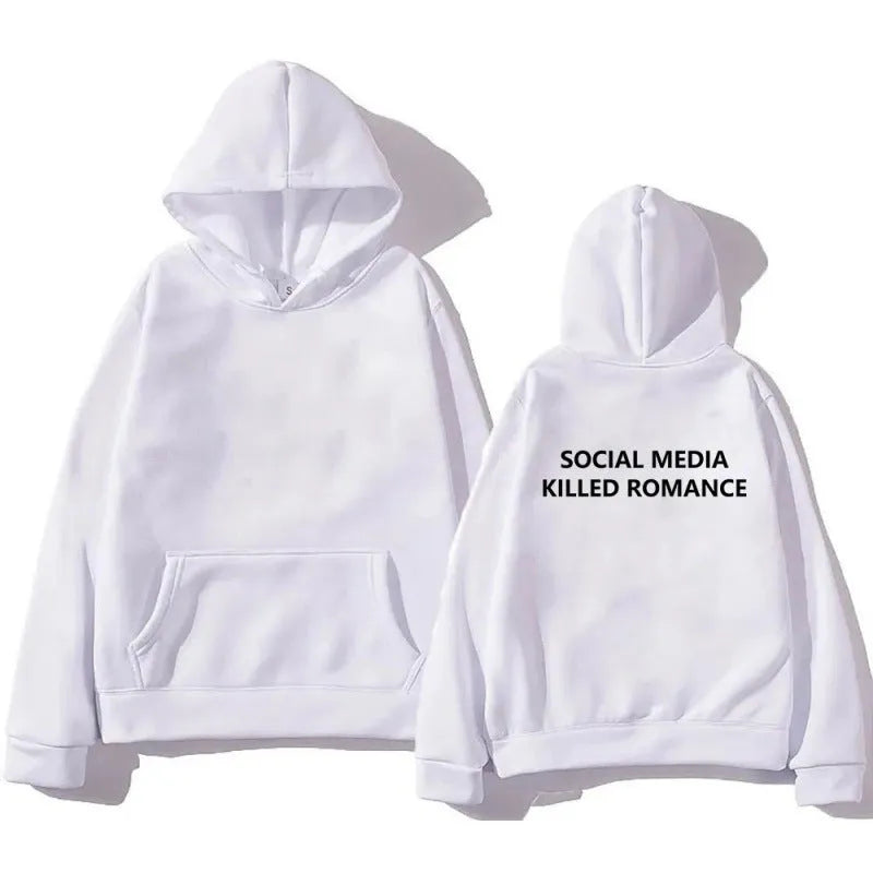 Men's slim-fit grey hoodie with a printed spring letter design on the front, featuring a hood and long sleeves.