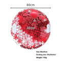 Colourful printed PVC winter ski ring toy for children's snow play, shown in red, blue, and white designs.