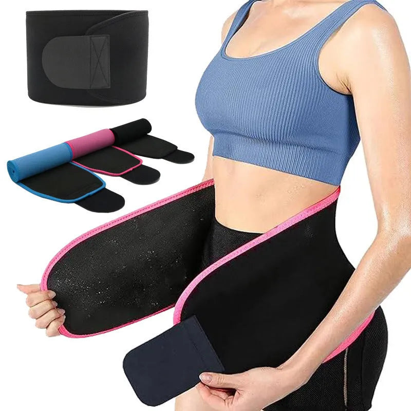 Neoprene fitness lumbar support belt for waist, shown in black colour.