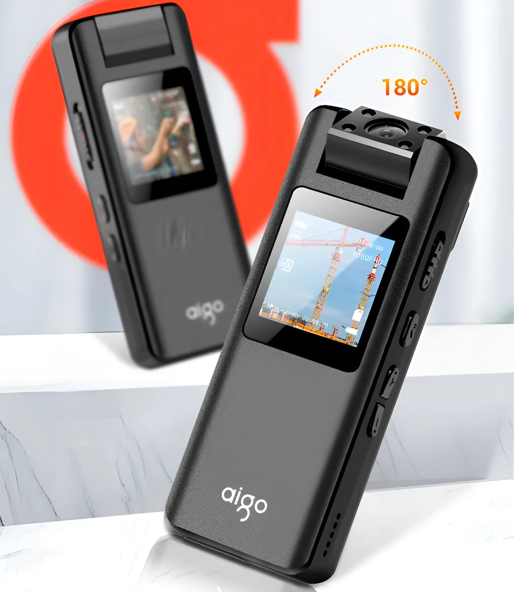 DSJ-S11 black body worn camera showing front lens, side buttons, and magnetic back clip.