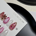 Three-dimensional hand-painted nail art stickers with embossed candy patterns in multiple colours