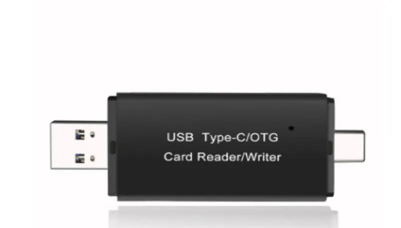 Black USB 3.0 memory card reader for SD and TF cards