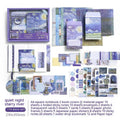 A6 retro style plaid creative journal gift box set with notebook, bookclothes, cards, photo frames, stickers, and paper tape.