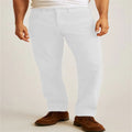 Corduroy straight-leg trousers in loose casual fit showing mid-waist design and solid colour options