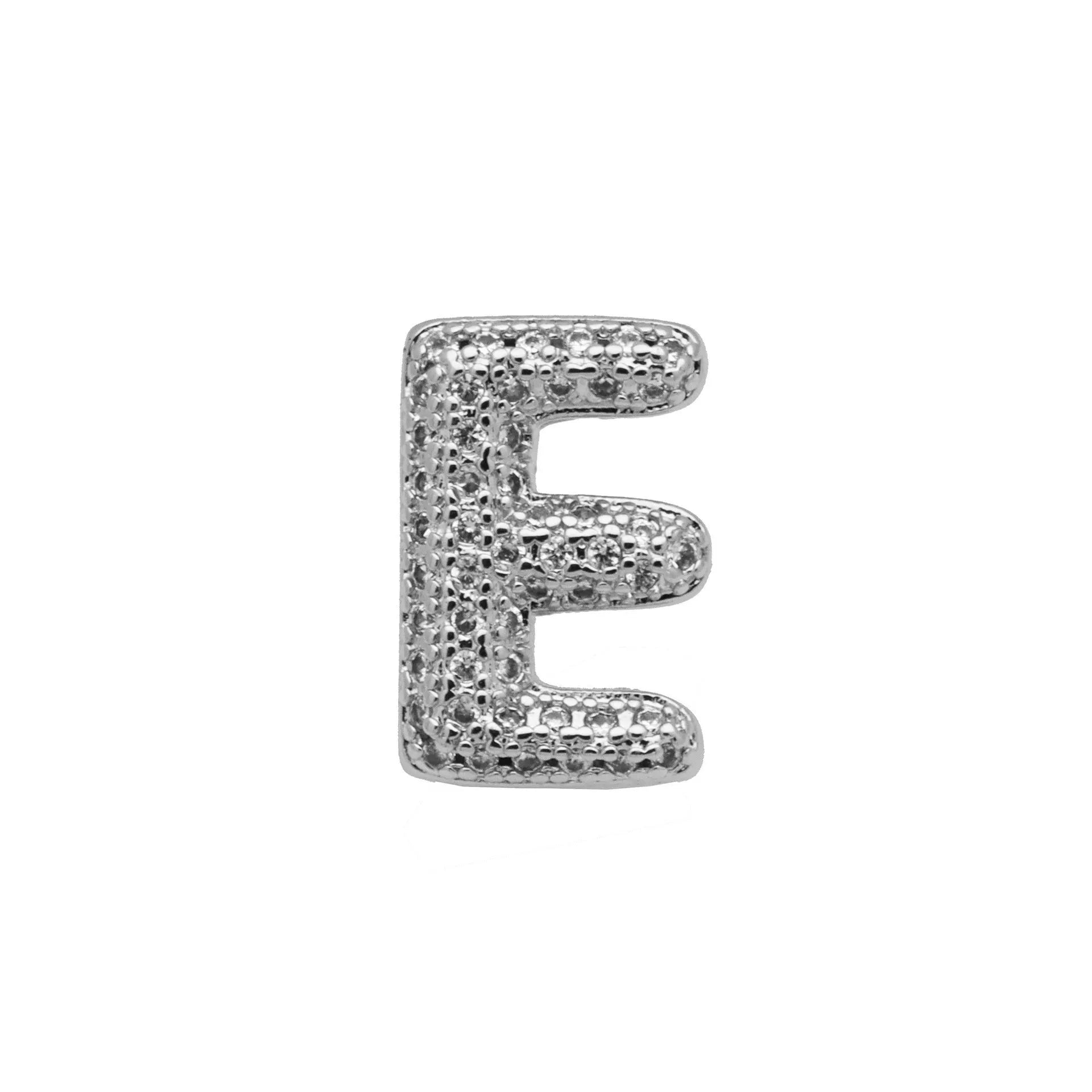 Copper letter bracelet with zirconium inlay showing detailed English character modelling in gold finish