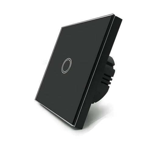 86mm tempered glass touch light switch in black, golden, or white colour options