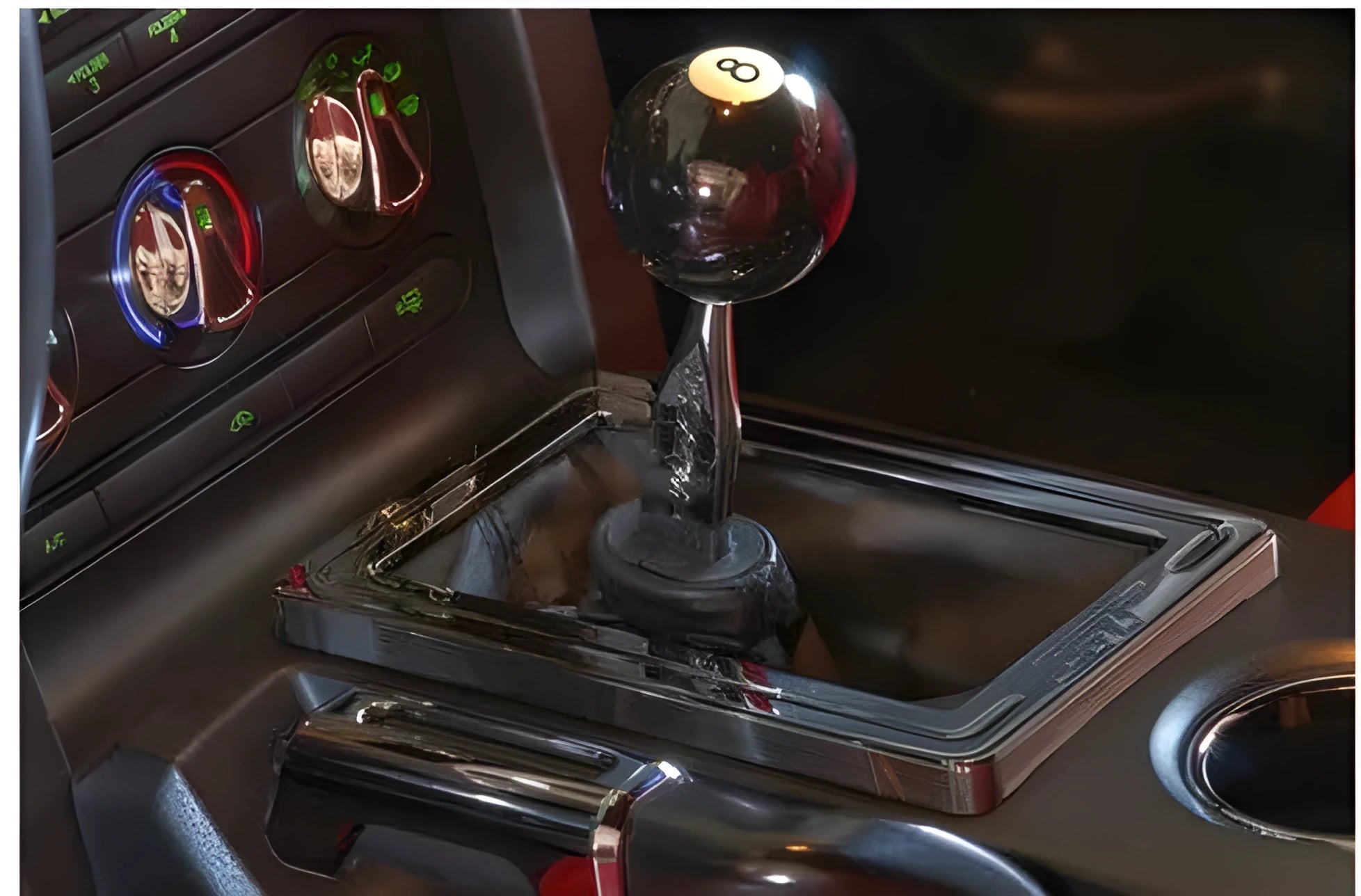 Classic 8 ball acrylic gear shift knob in black, 2.68 inch diameter, universal fit for most Japanese cars