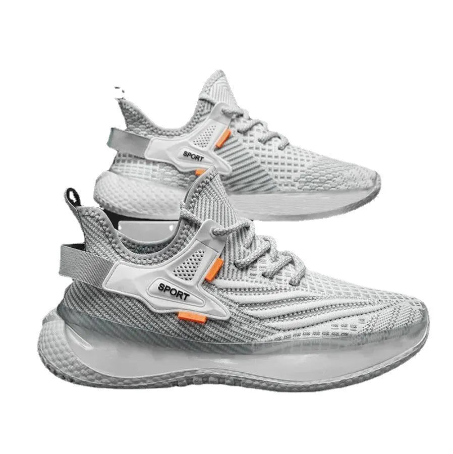 Men's casual platform sneaker with woven mesh upper and rubber sole in multiple colour options