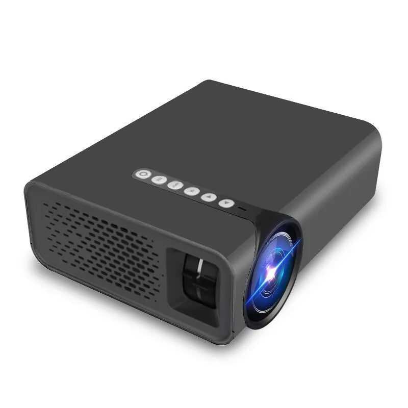 YG530 mini wireless mobile phone projector in black or white showing projection display