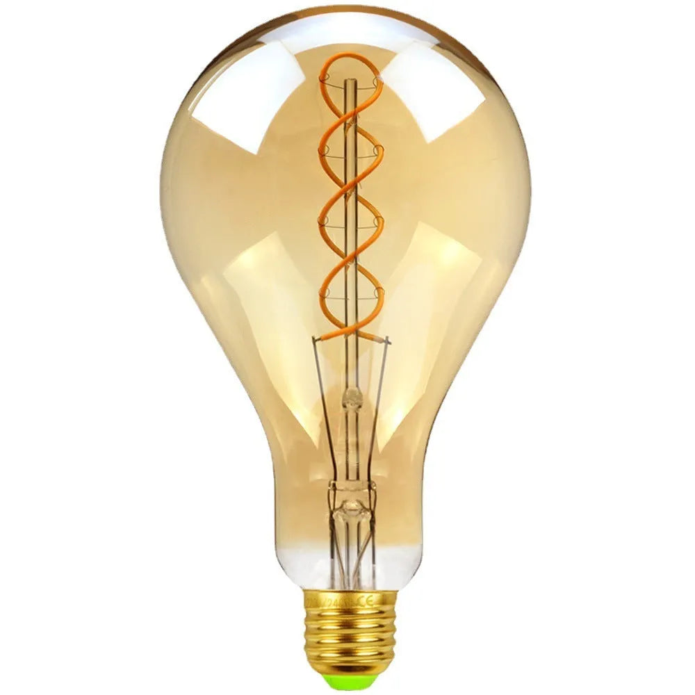 Double helix spiral LED soft light strip in gold or gray finish.
