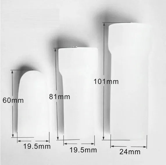 Blue silicone male masturbator adult toy shown in small, medium, and large size options.
