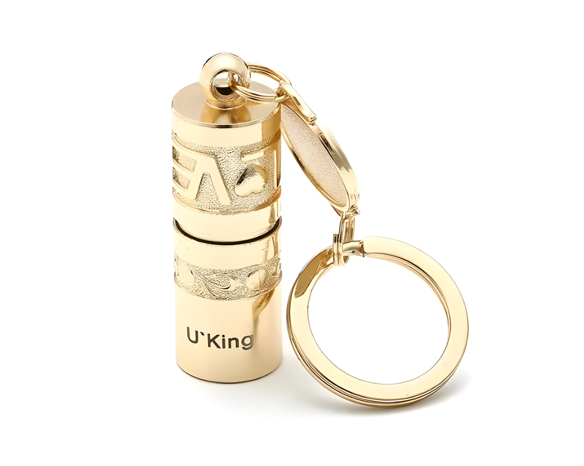 Gold zinc alloy waterproof LED keychain torch for outdoor emergency use