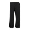Men's grey cotton straight-leg trousers with wide fit and mid-waist design