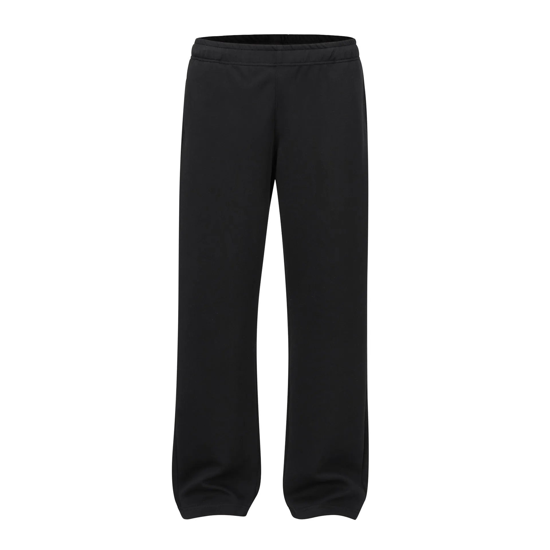 Men's grey cotton straight-leg trousers with wide fit and mid-waist design