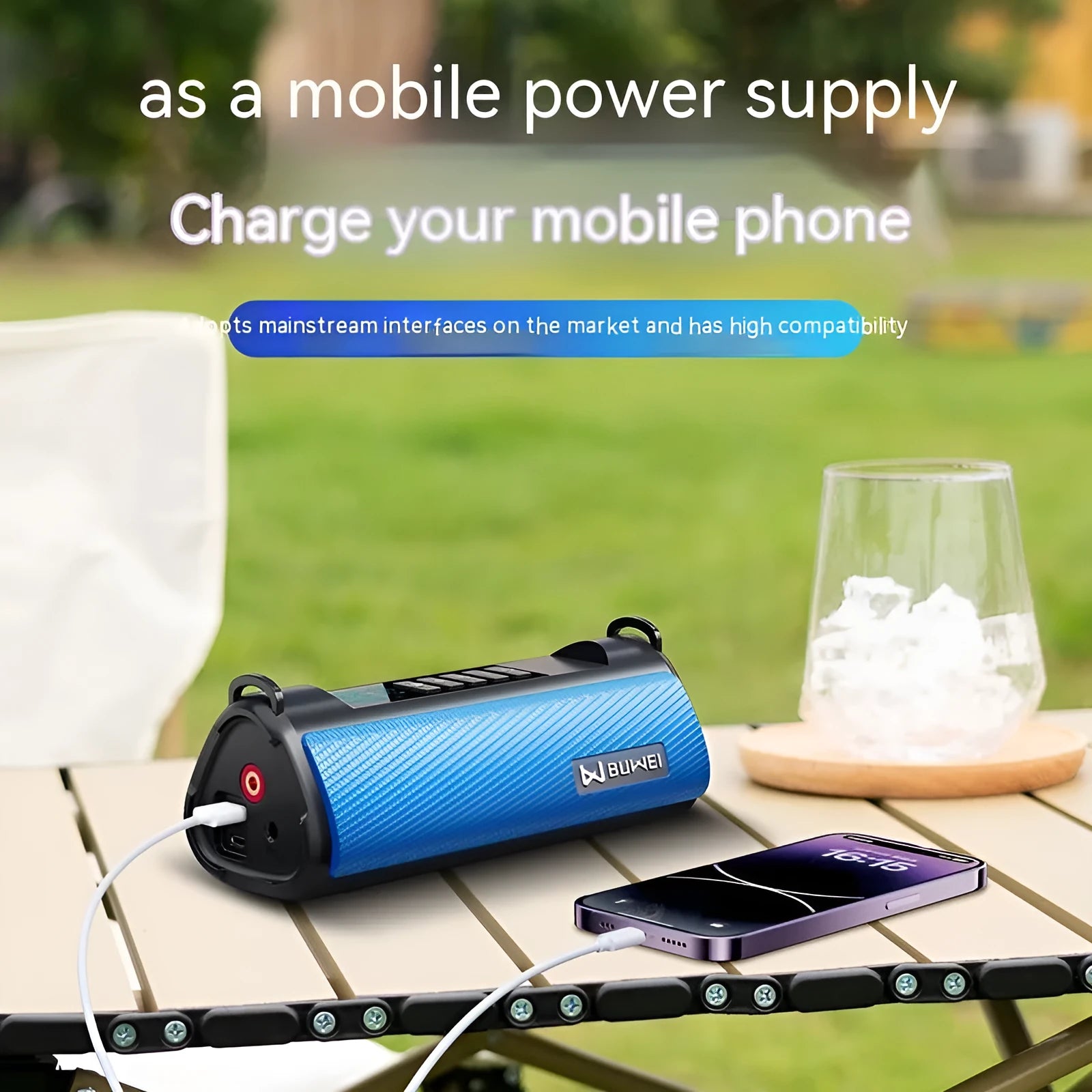 TS01 portable car tyre inflator with digital display, adapter nozzles and USB charging port
