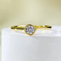 Minimalist silver ring with crown shape design in Korean style with line detailing