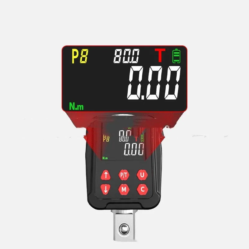1/2 inch drive digital torque meter set with display head showing torque measurement