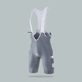 Men's black suspender shorts for road cycling, made from moisture-wicking polyester fabric.