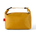 Army Green Japanese-style insulated lunch bag with a wide top opening on a grey background.