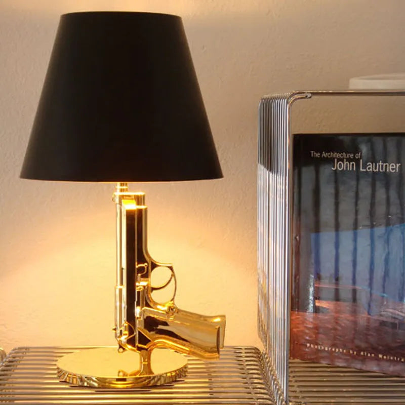 Modern creative desk lamp with resin base, Nordic style, metallic finish, 235x425mm size