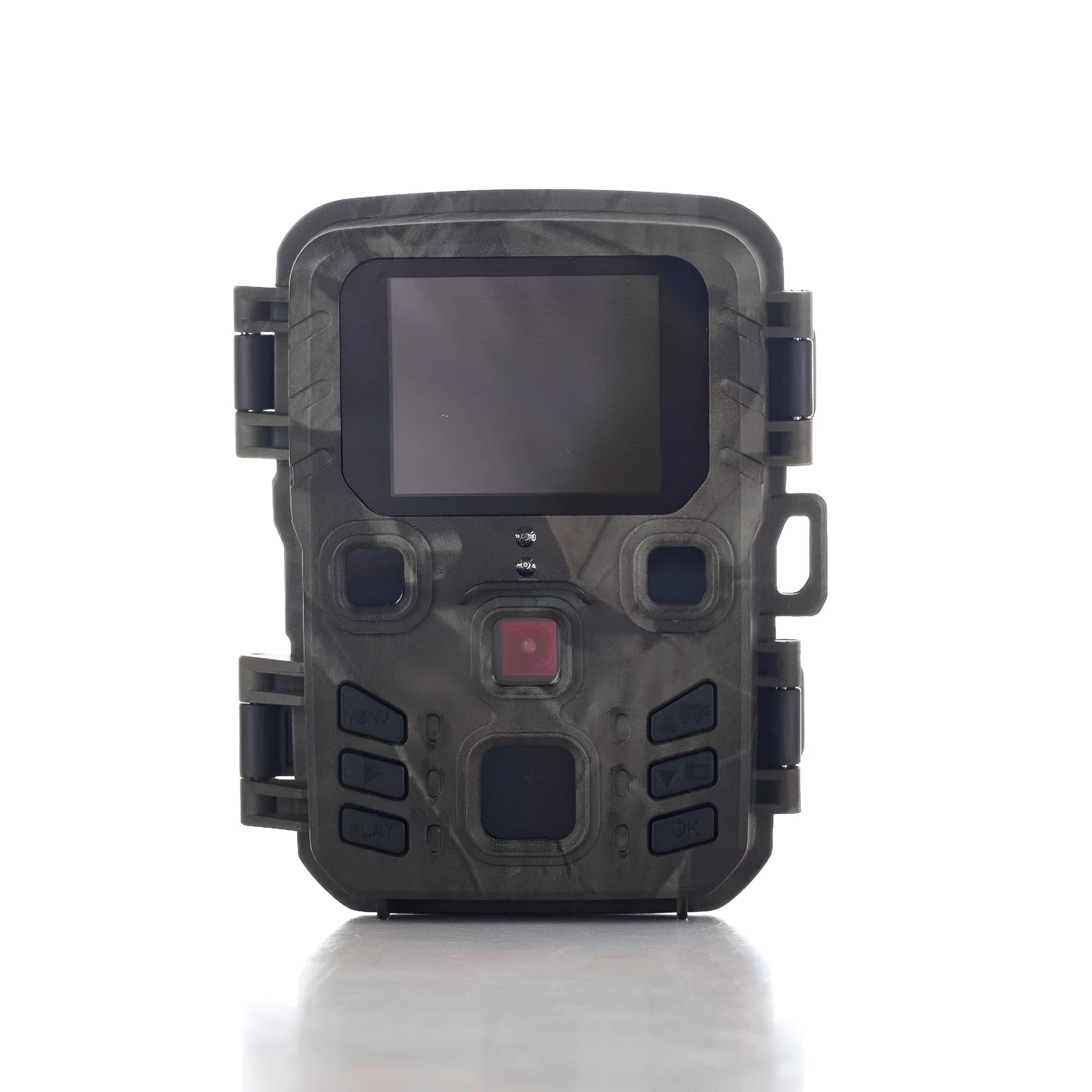Black infrared night vision security monitoring device with a plastic body.